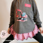 Preview: Bügelbild Bagger pink